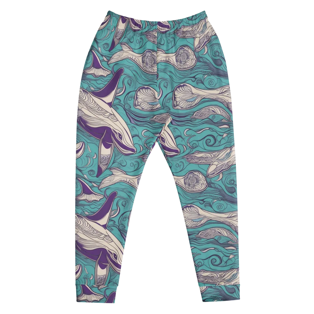 Turquoise Leviathan on Men's Joggers — Front