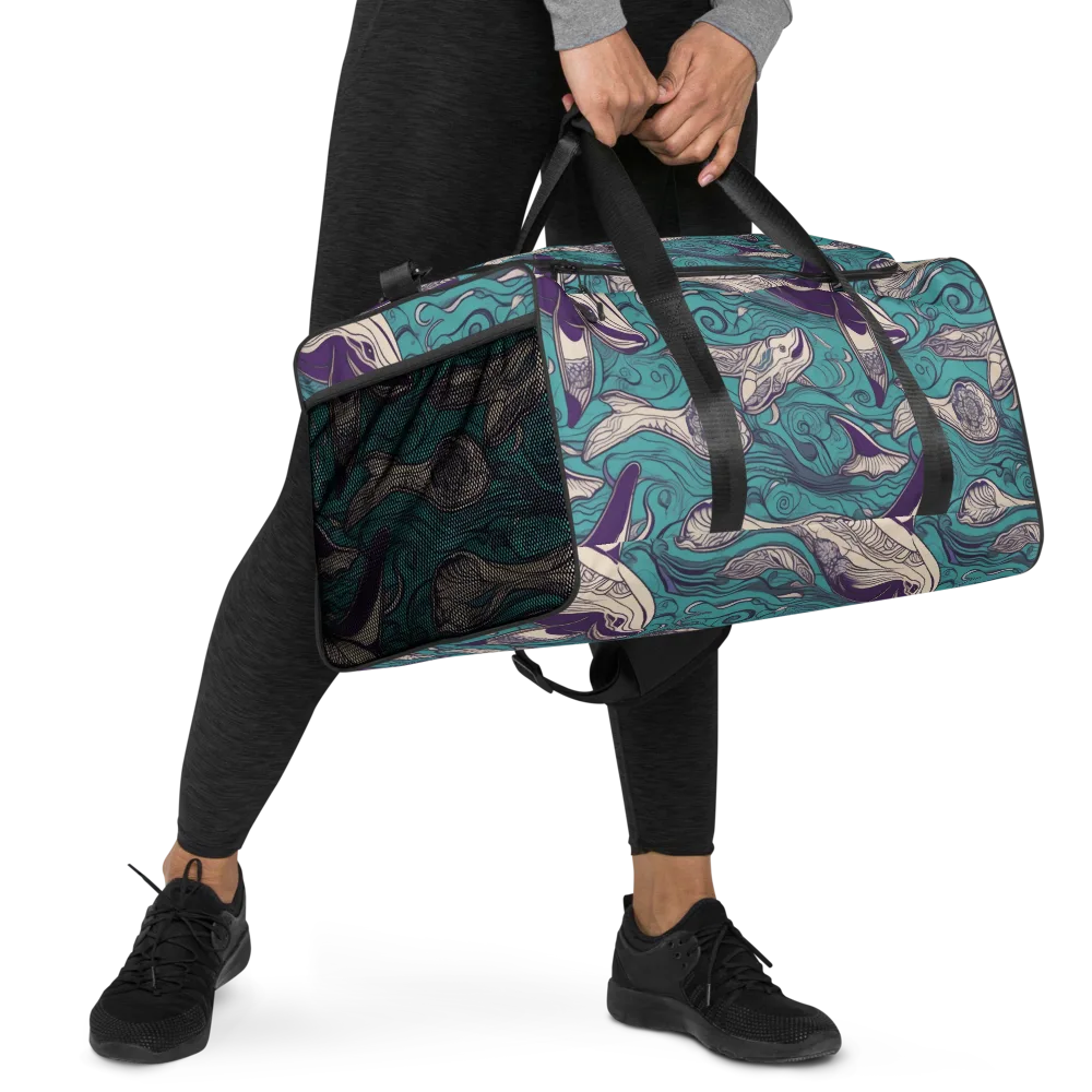 Turquoise Leviathan on Duffle Bag — Right Front