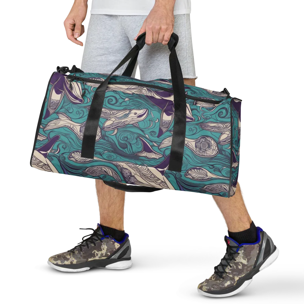 Turquoise Leviathan on Duffle Bag — Front