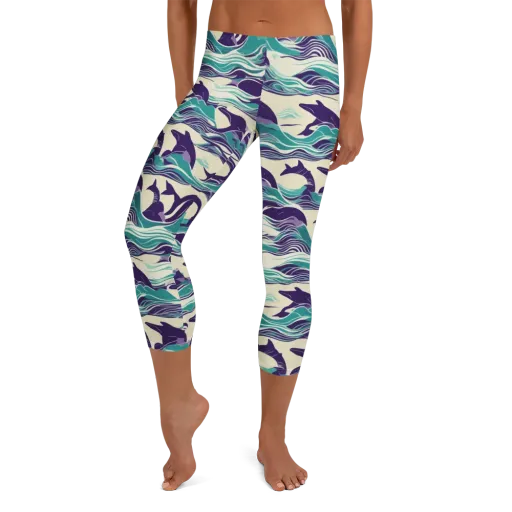 Cerulean Leap on a Capri Leggings