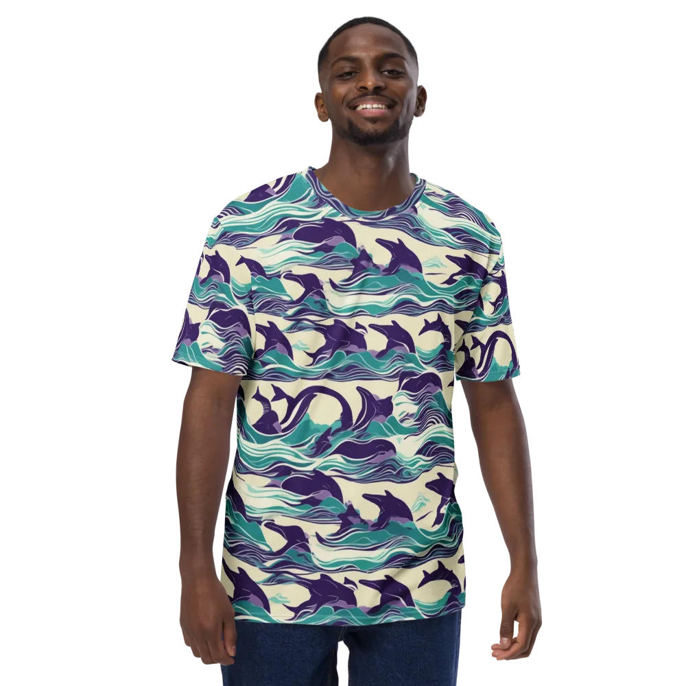 Cerulean Leap on Men's Crew Neck T-Shirt — Front