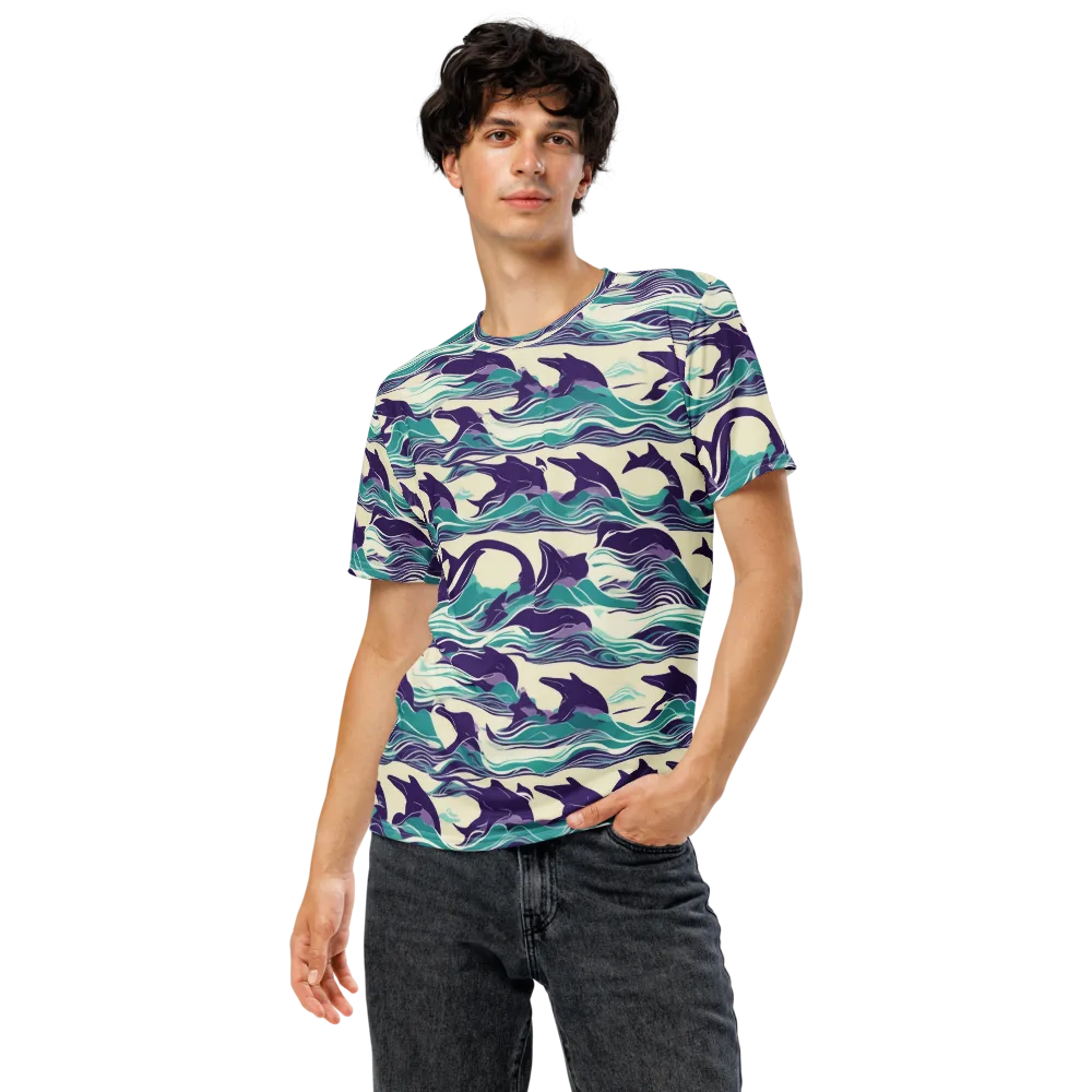 Cerulean Leap on Men's Crew Neck T-Shirt — Front