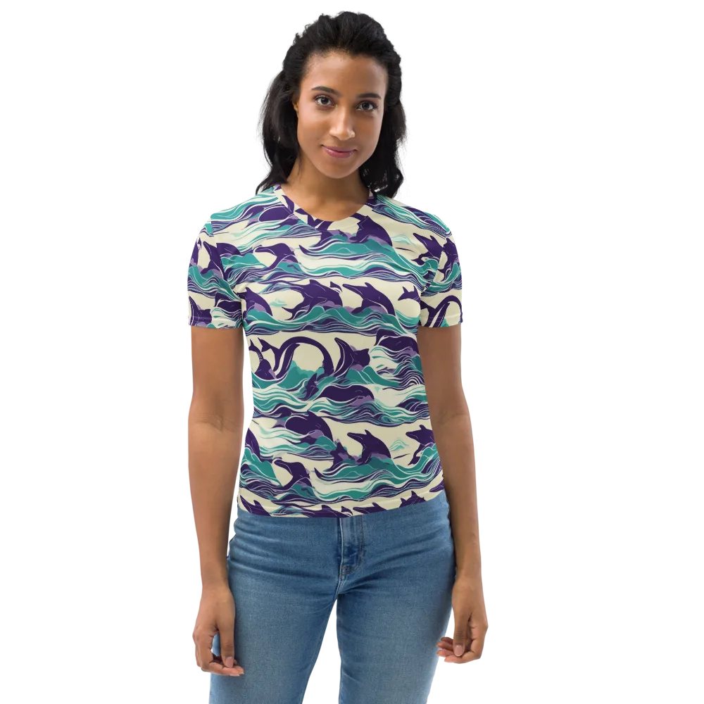 Cerulean Leap on Women's Crew Neck T-Shirt — Front
