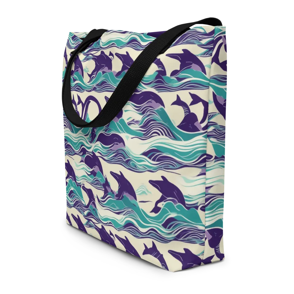 Cerulean Leap on Large Tote Bag W/ Pocket — Front