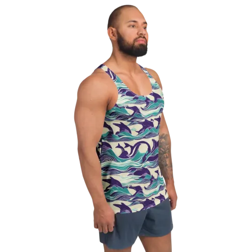 Cerulean Leap on a Men's Tank Top