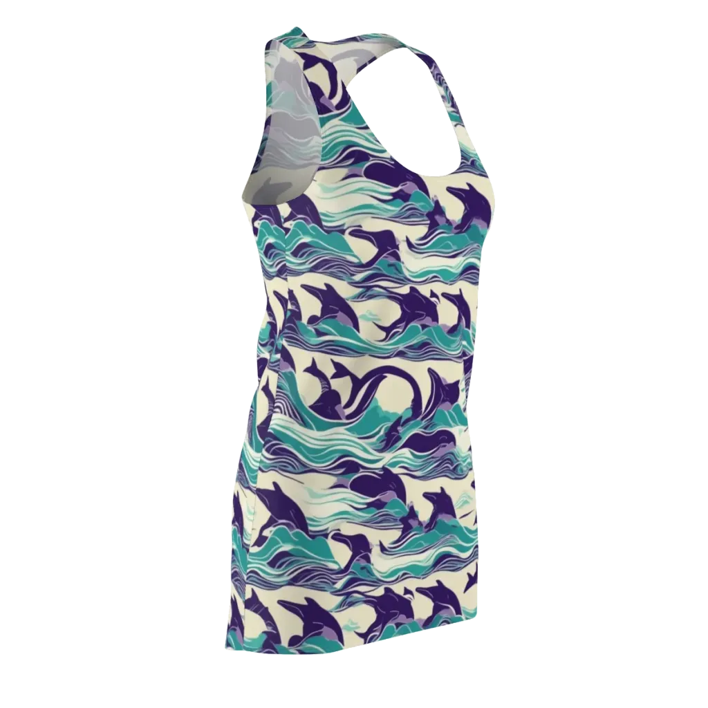 Cerulean Leap on Racerback Dress — Front Side