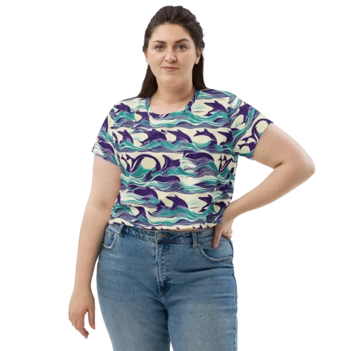 Cerulean Leap on a Crop Tee