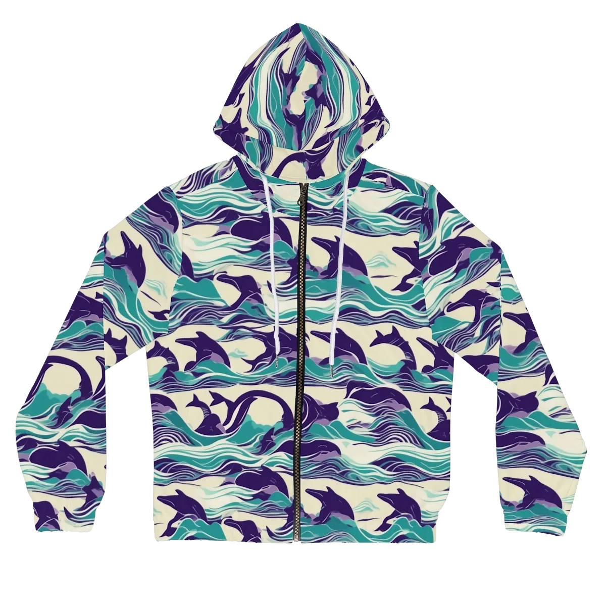 Cerulean Leap on Women's Full-Zip Hoodie — Front