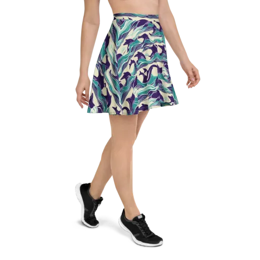 Cerulean Leap on a Skater Skirt