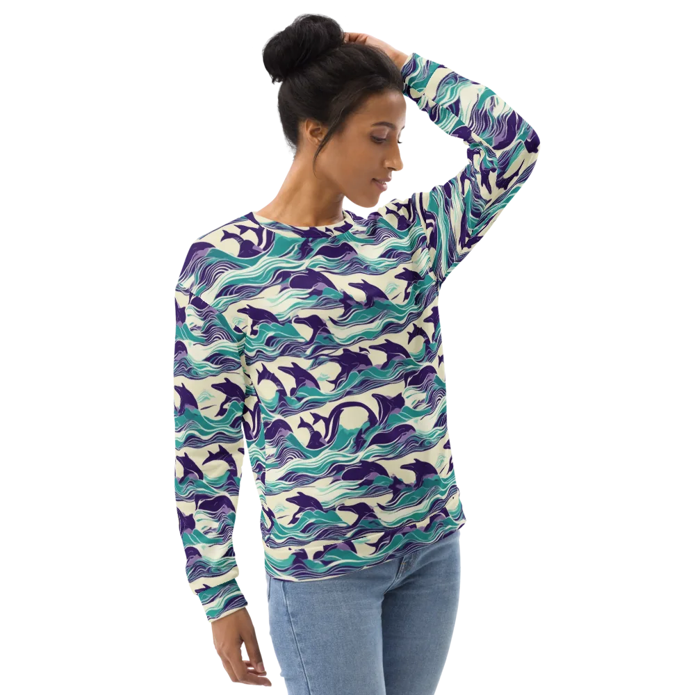 Cerulean Leap on Sweatshirt — Right Front