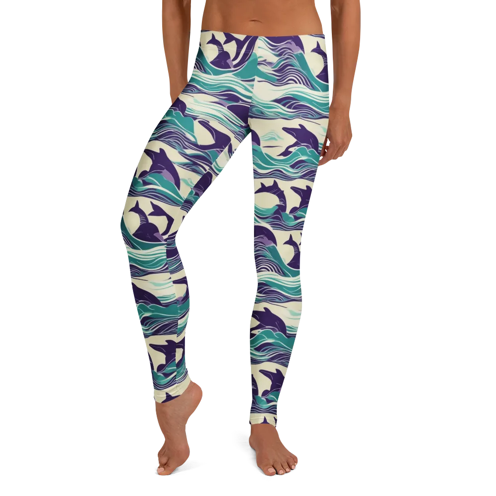 Cerulean Leap on Leggings — Front