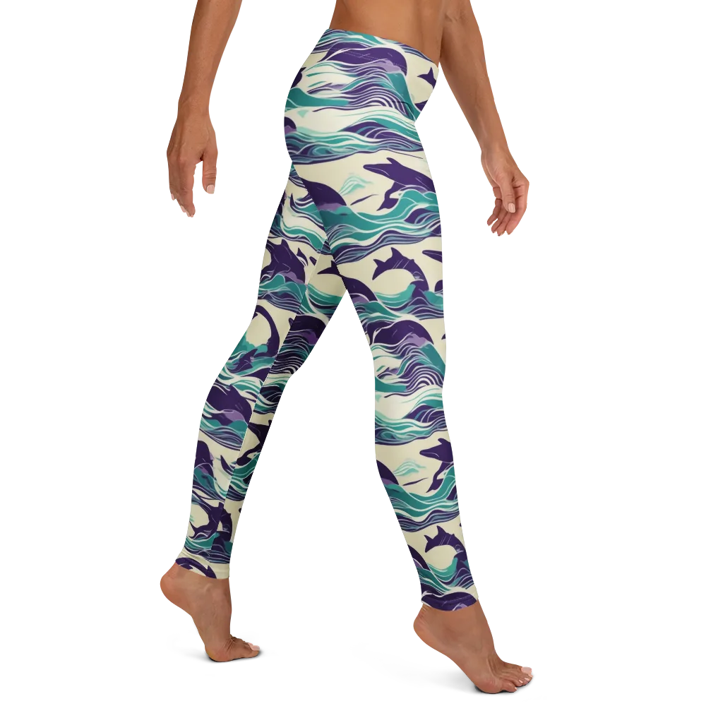 Cerulean Leap on Leggings — Right