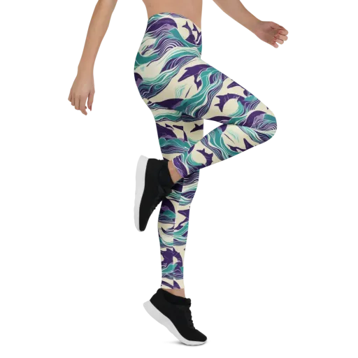Cerulean Leap on a Leggings