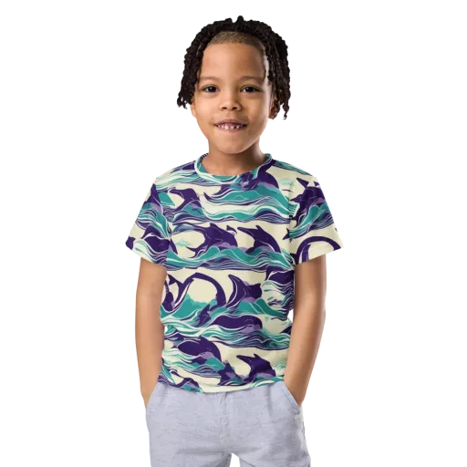 Cerulean Leap on a Kids Crew Neck T-Shirt