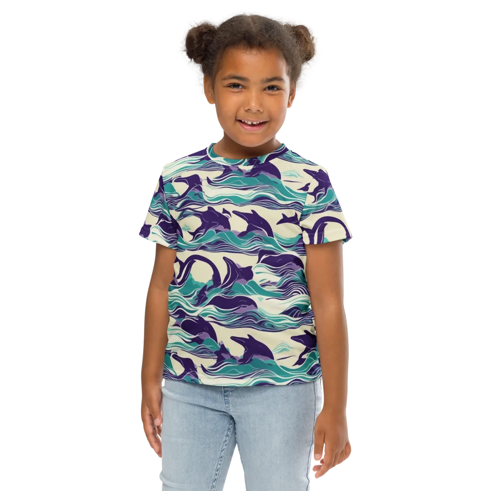Cerulean Leap on Kids Crew Neck T-Shirt — Front