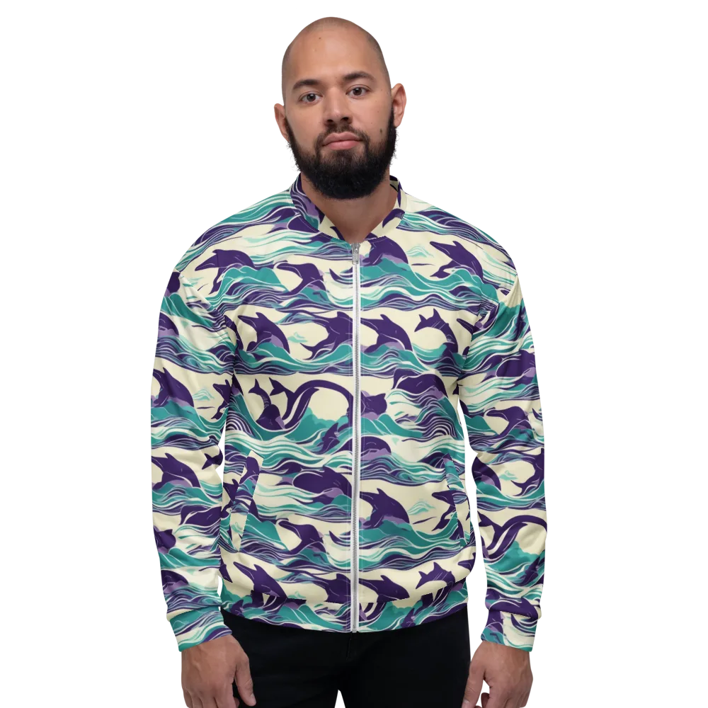 Cerulean Leap on Bomber Jacket — Front
