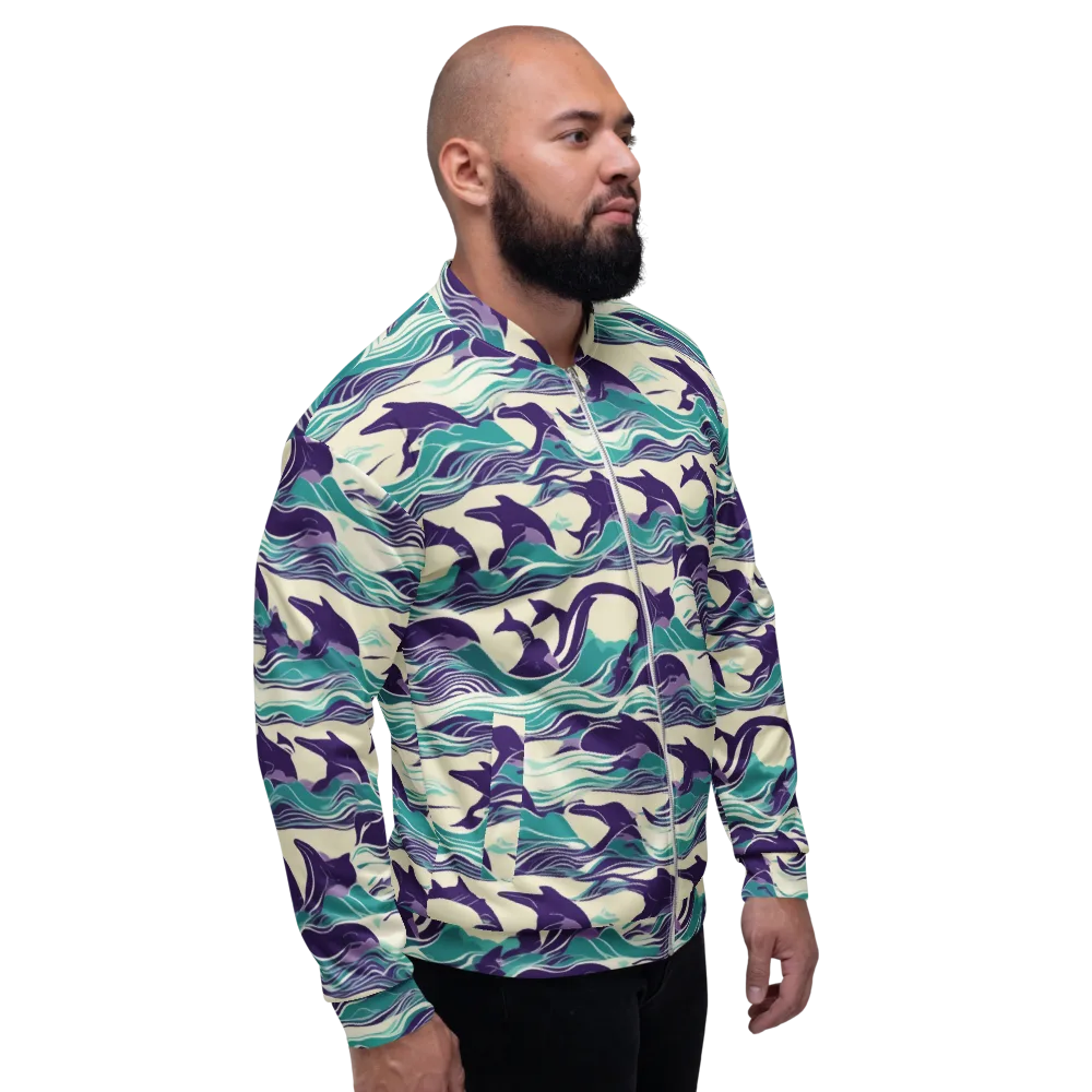 Cerulean Leap on Bomber Jacket — Right