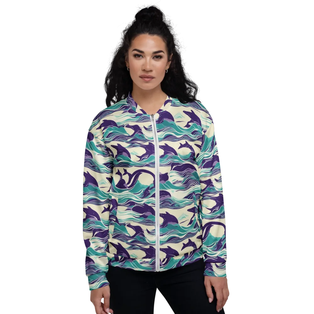Cerulean Leap on Bomber Jacket — Front