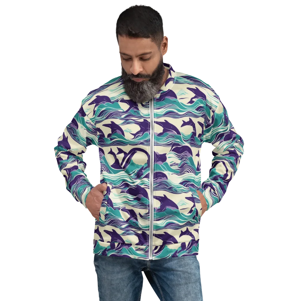 Cerulean Leap on Bomber Jacket — Front