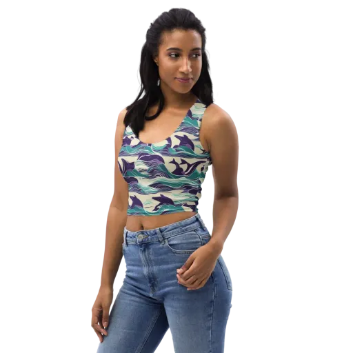 Cerulean Leap on a Crop Top