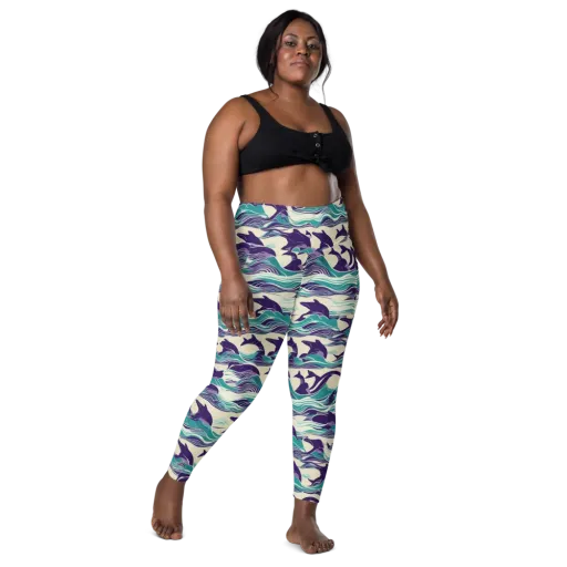 Cerulean Leap on a Leggings with Pockets