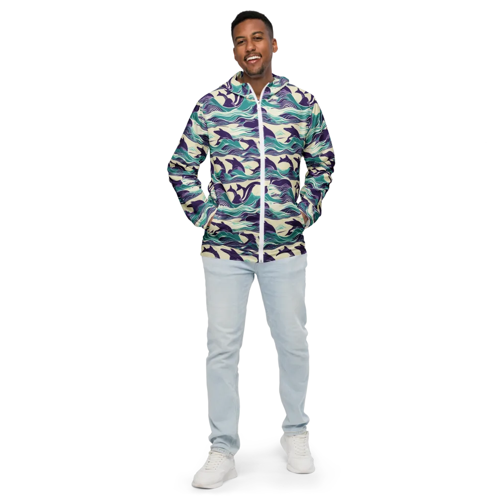 Cerulean Leap on Men's Windbreaker — Front