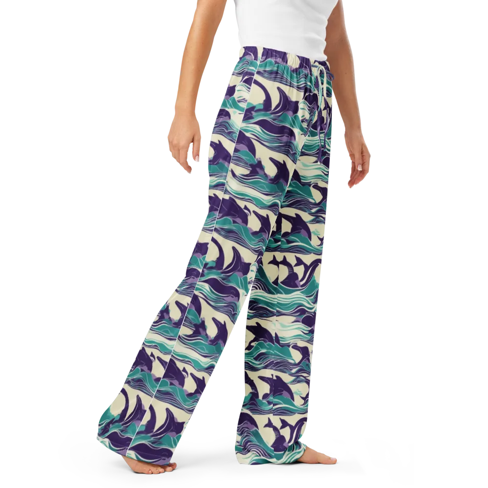 Cerulean Leap on Women's Pajama Pants — Right Front