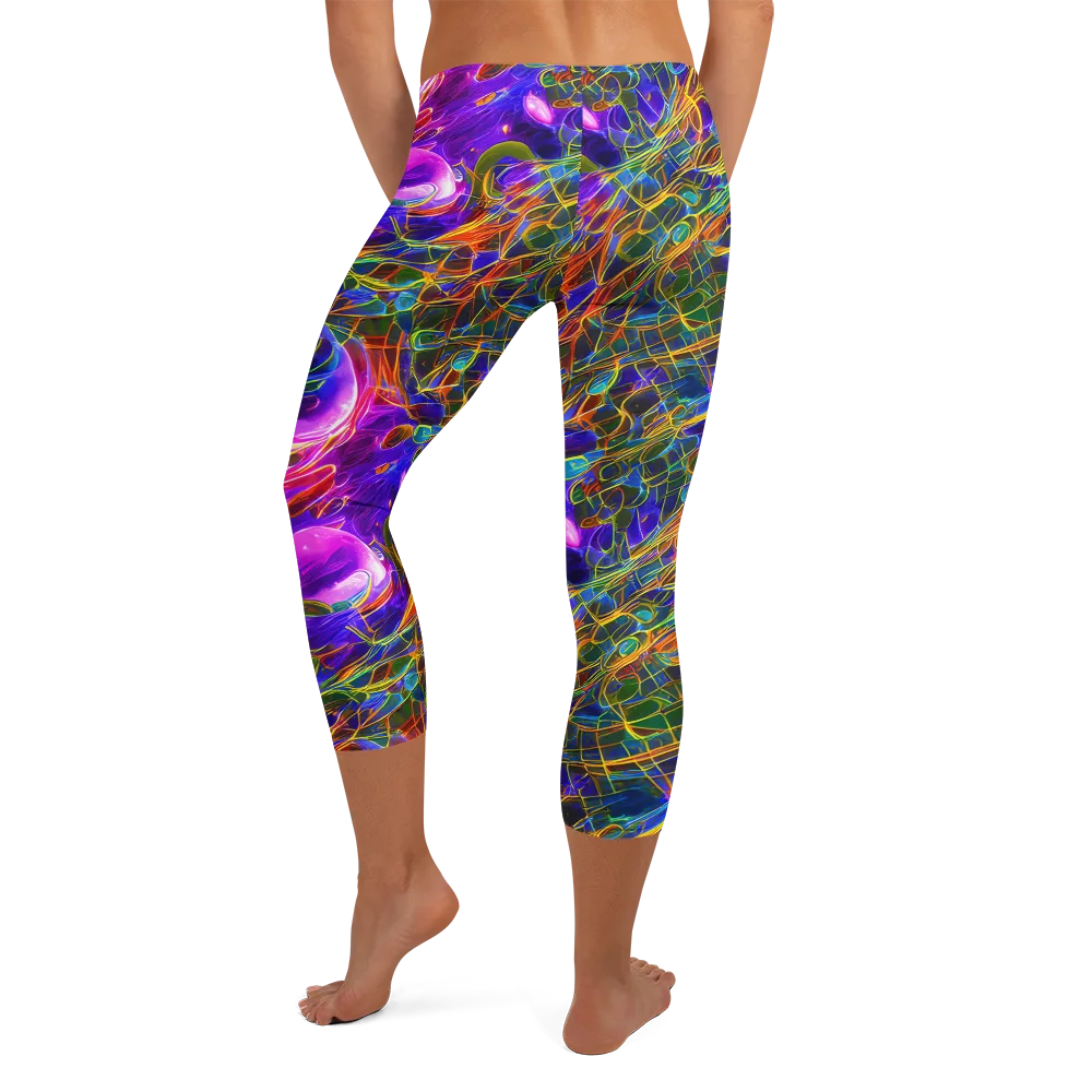 Radiant Tangent on Capri Leggings — Back