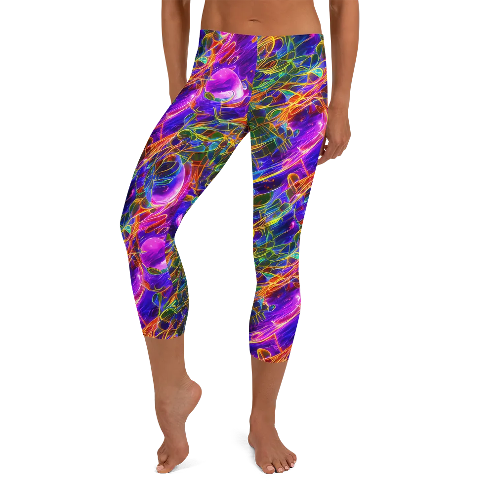 Radiant Tangent on Capri Leggings — Front