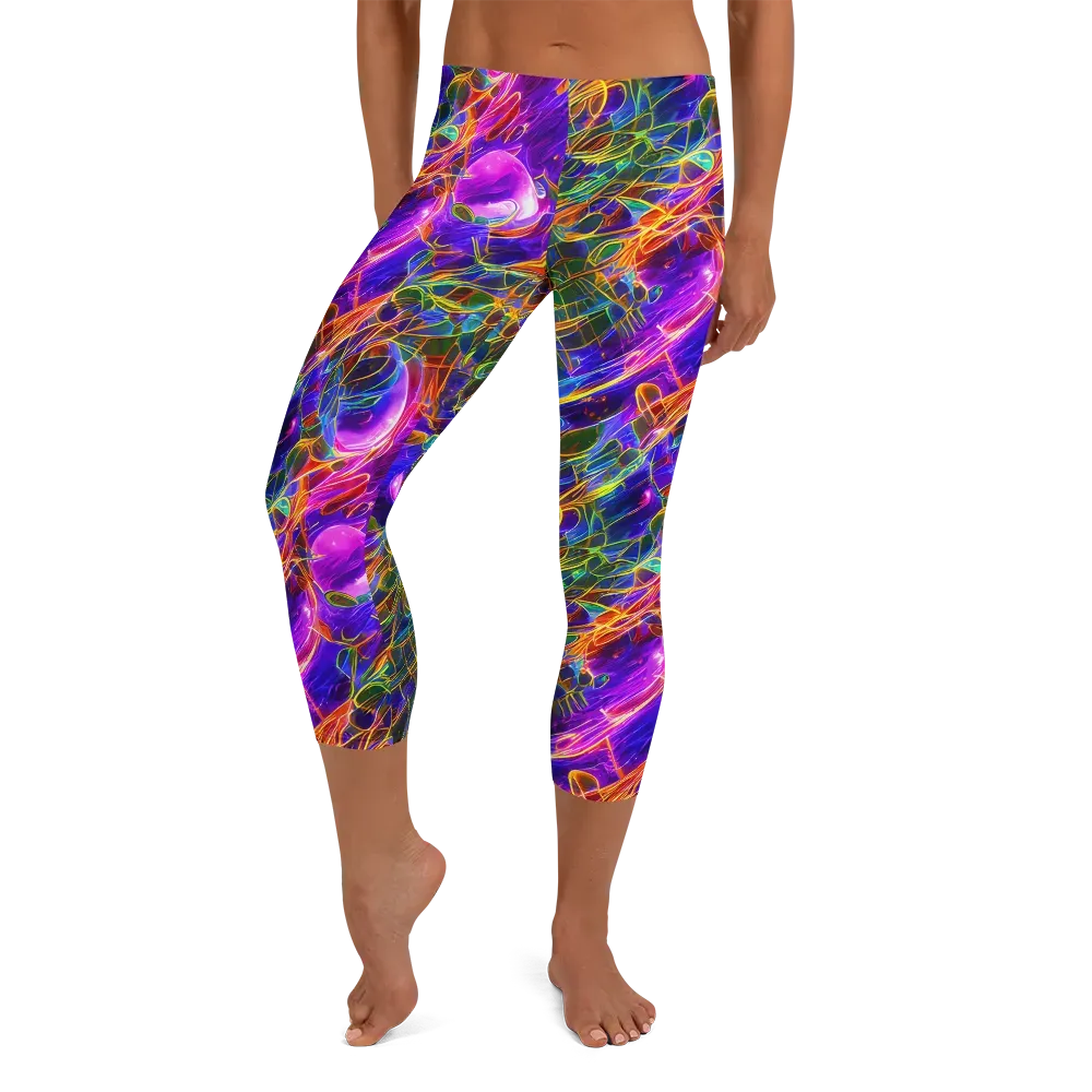 Radiant Tangent on Capri Leggings — Front