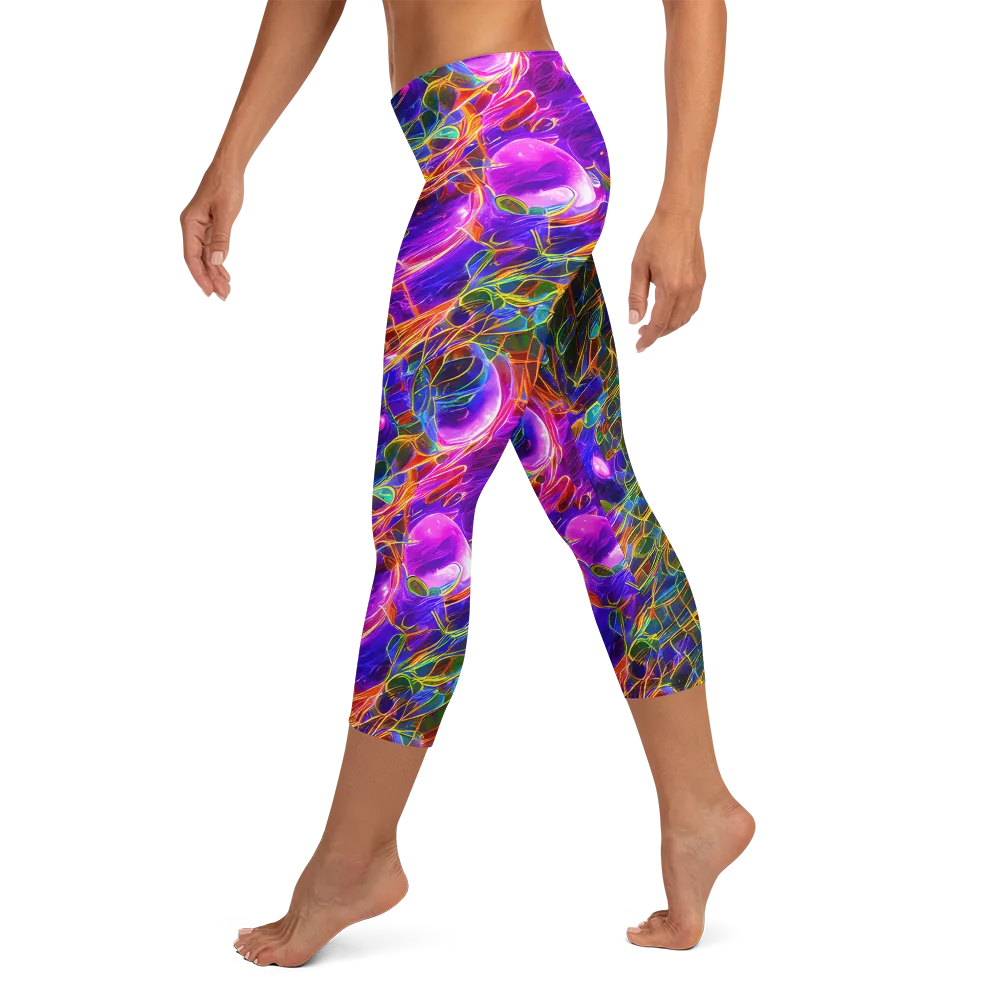 Radiant Tangent on Capri Leggings — Left
