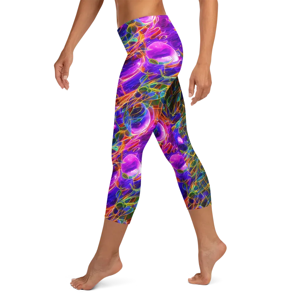 Radiant Tangent on Capri Leggings — Left