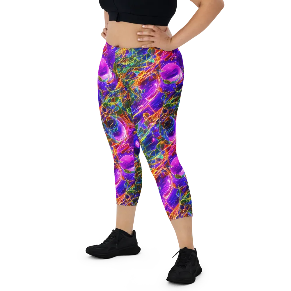 Radiant Tangent on Capri Leggings — Front