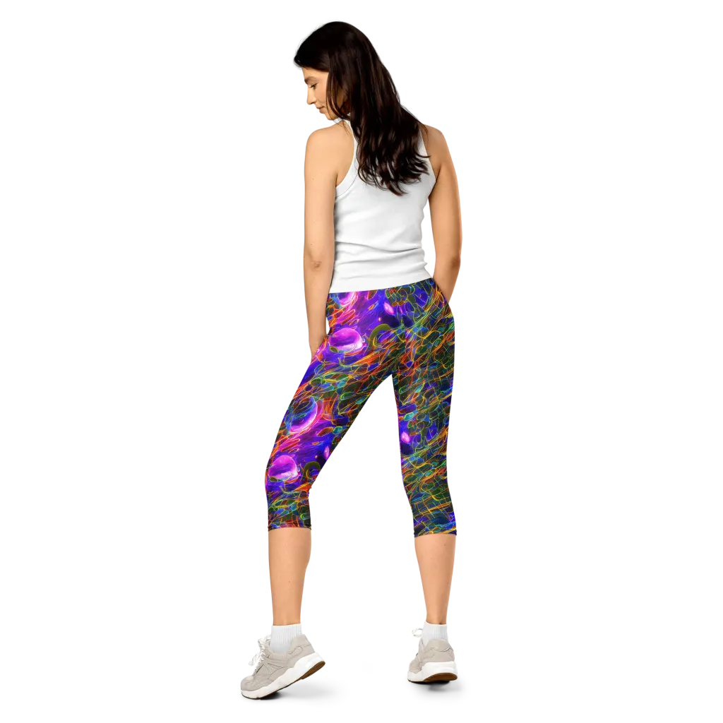 Radiant Tangent on Capri Leggings — Back