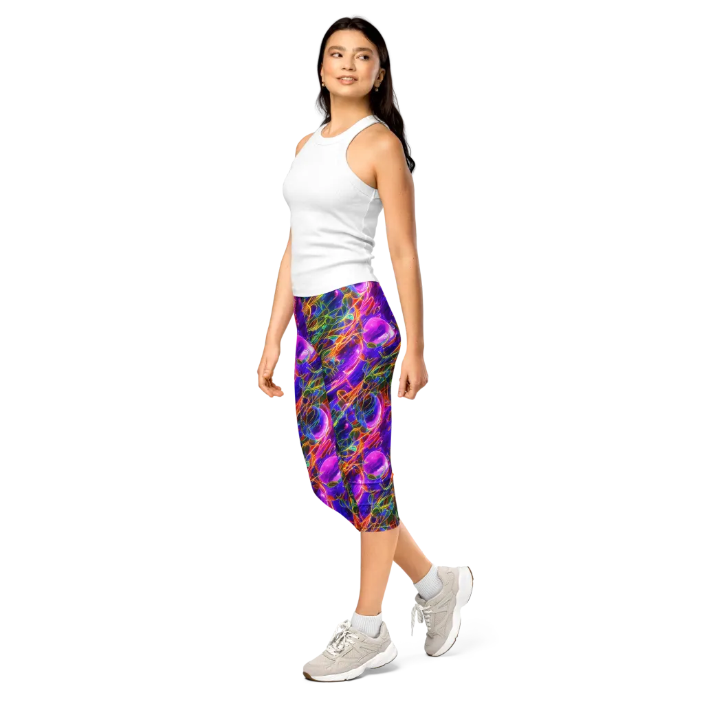 Radiant Tangent on Capri Leggings — Left Front
