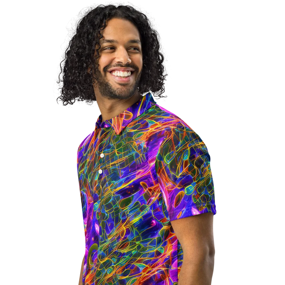 Radiant Tangent on Men's Slim Fit Polo Shirt — Left Front