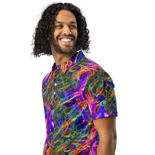 Radiant Tangent on a Men's Slim Fit Polo Shirt
