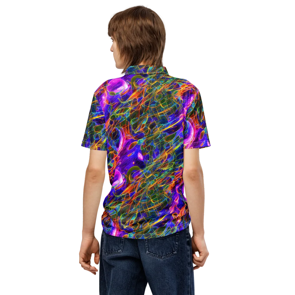 Radiant Tangent on Men's Slim Fit Polo Shirt — Back
