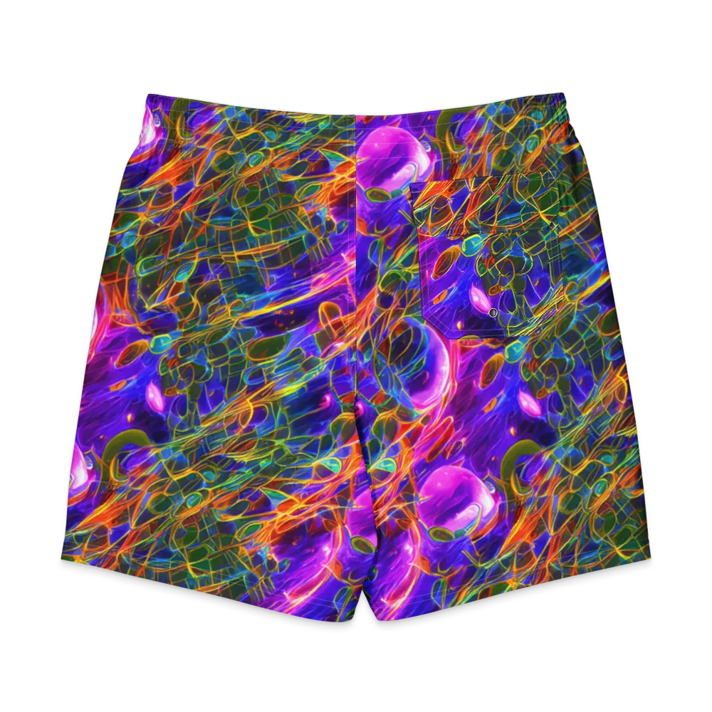 Radiant Tangent on Men's Board Shorts — Back