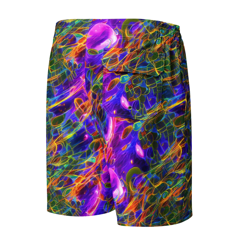 Radiant Tangent on Men's Board Shorts — Back