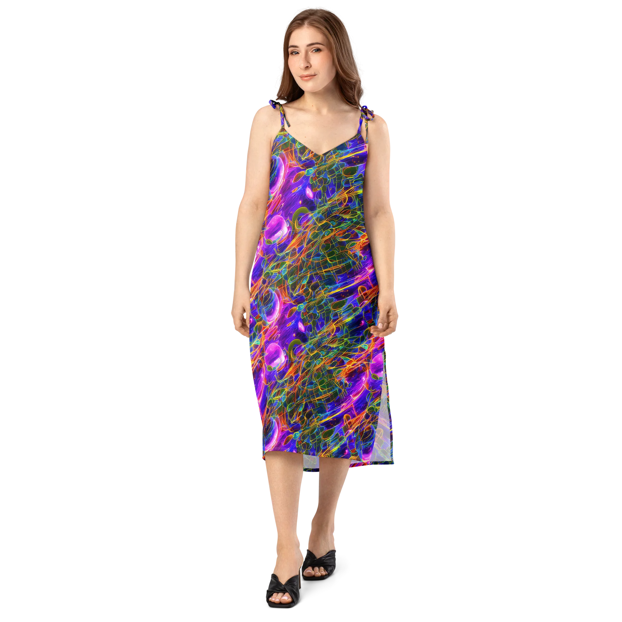 Radiant Tangent on Slip Dress — Front