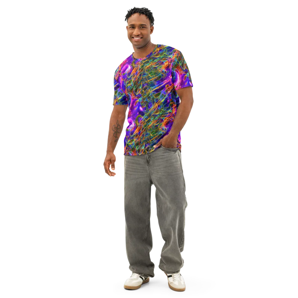 Radiant Tangent on Men's Cotton Crew Neck T-Shirt — Front