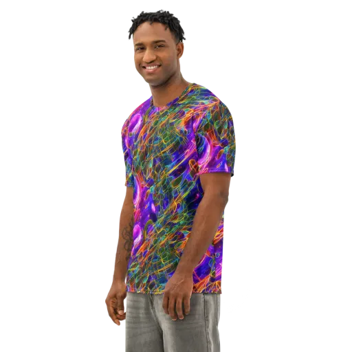 Radiant Tangent on a Men's Cotton Crew Neck T-Shirt