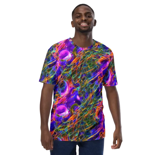 Radiant Tangent on a Men's Crew Neck T-Shirt