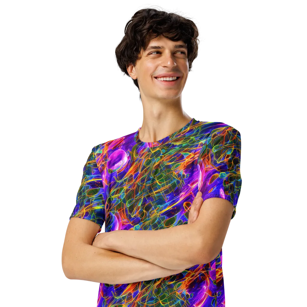 Radiant Tangent on Men's Crew Neck T-Shirt — Left Front