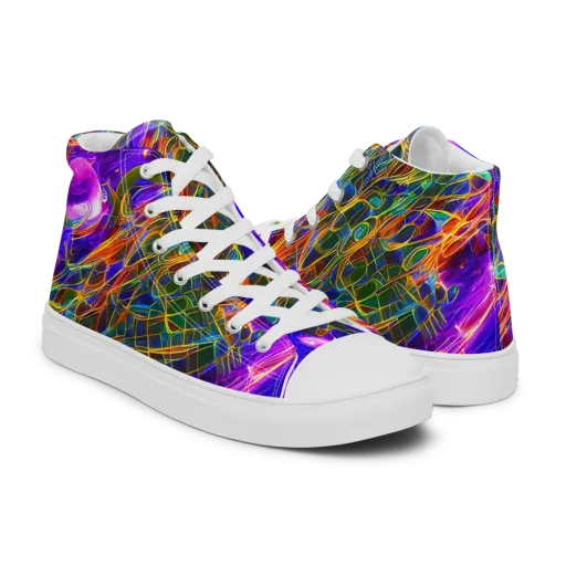 Radiant Tangent on a Men's High Top Canvas Shoes