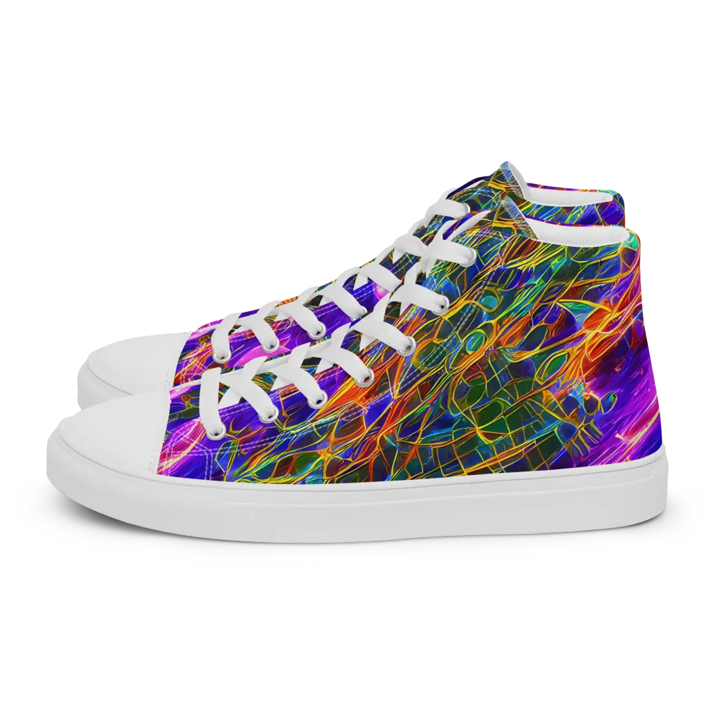 Radiant Tangent on Women's High Top Canvas Shoes — Left