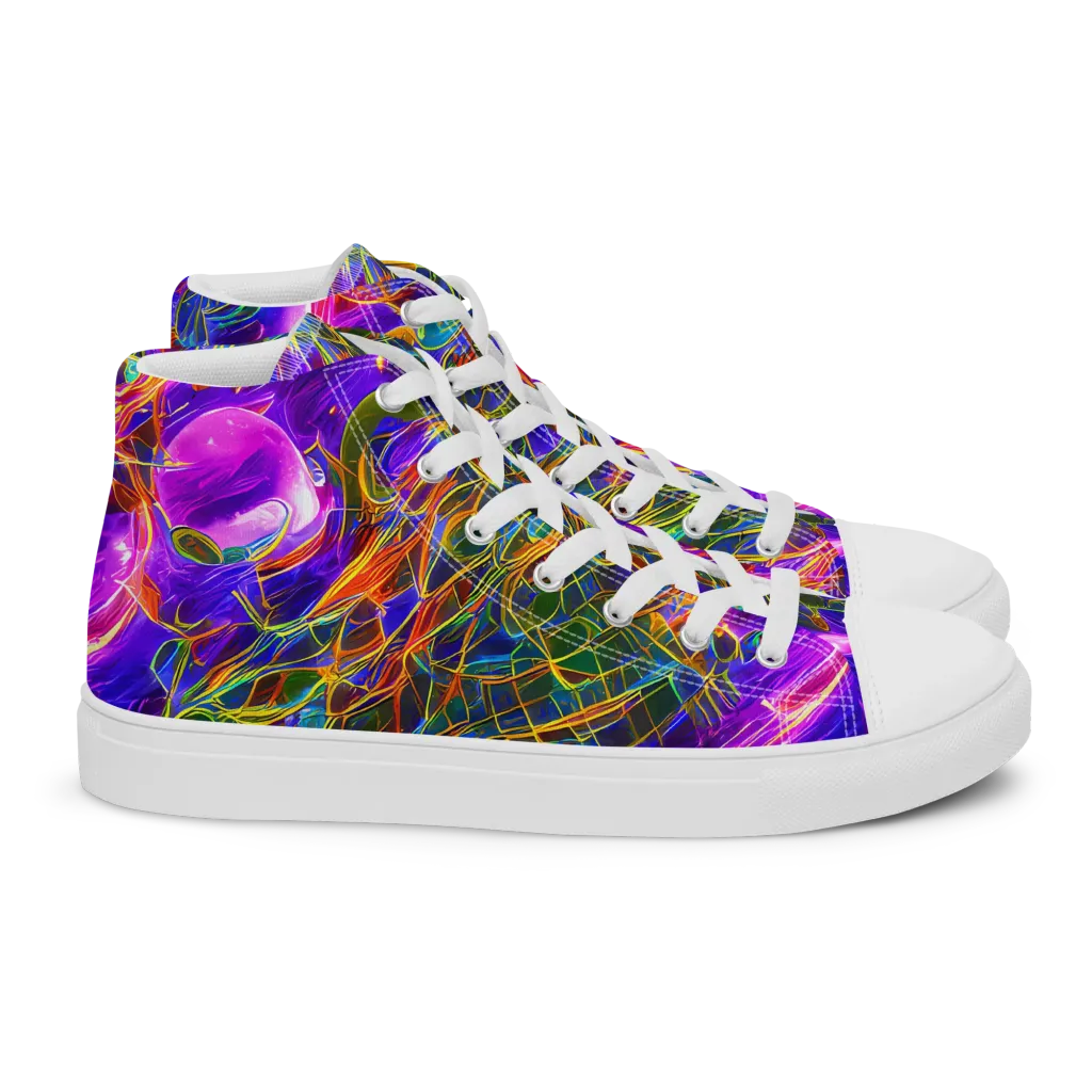 Radiant Tangent on Women's High Top Canvas Shoes — Right