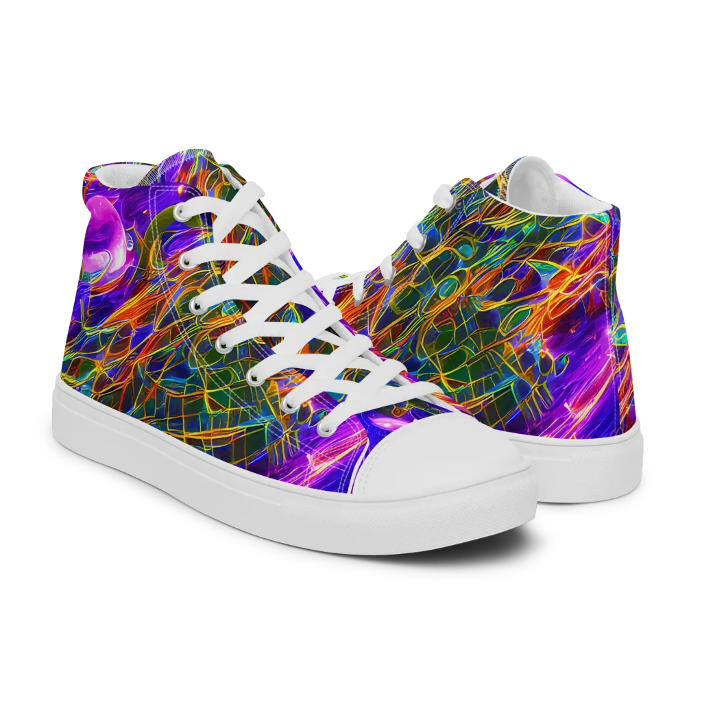 Radiant Tangent on Women's High Top Canvas Shoes — Right