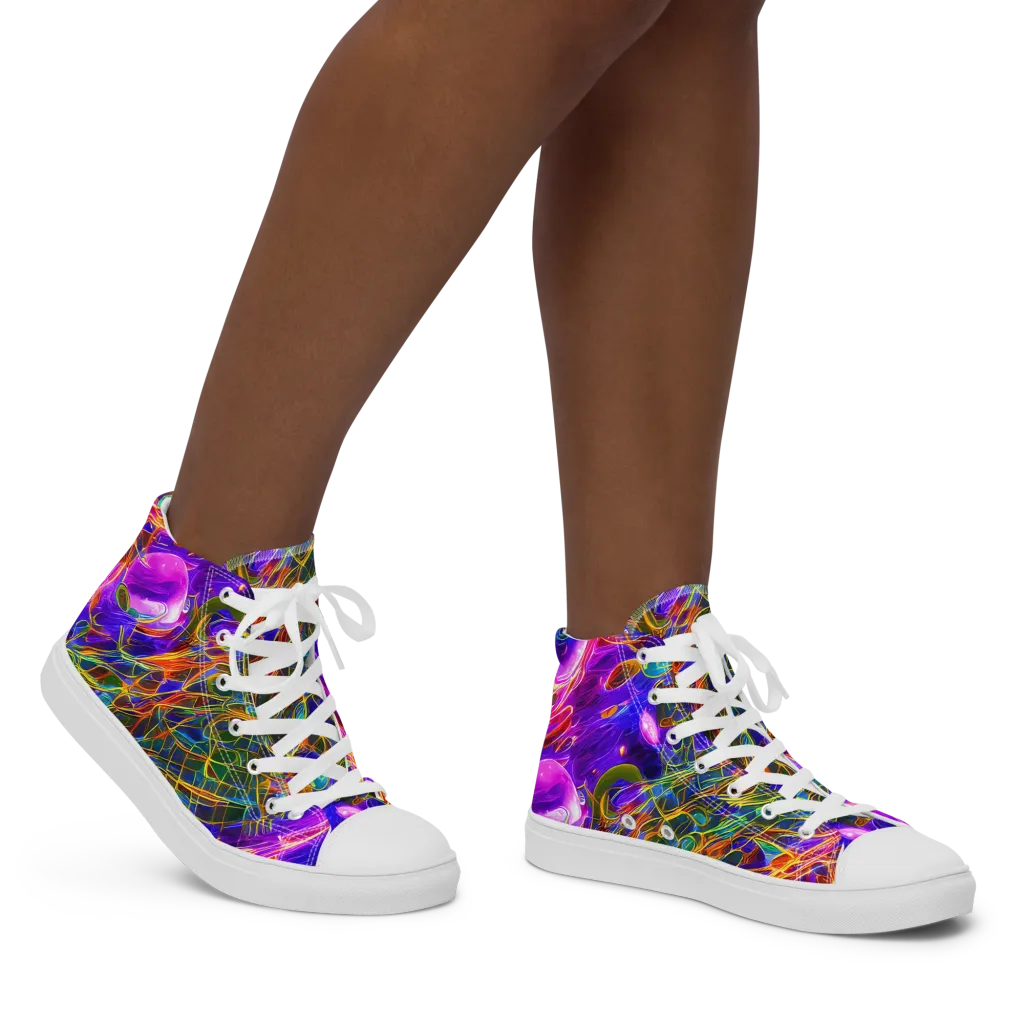 Radiant Tangent on Women's High Top Canvas Shoes — Right